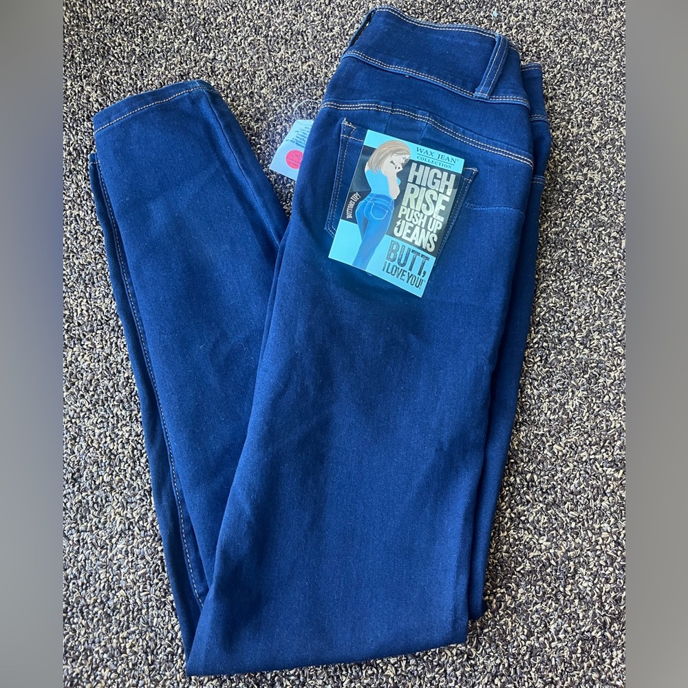 High Rise Push Up Dark Wash Jeans Denim size 7/28